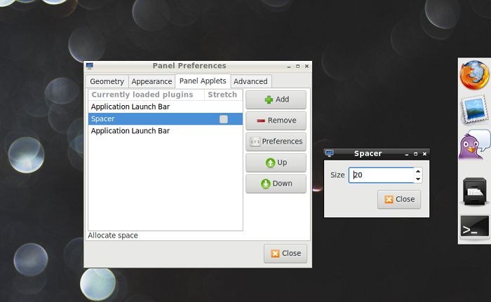 Lxde Panels As Launchers Spacer Size