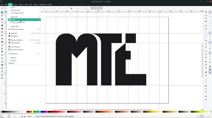 Making Logos With Inkscape Guides Display