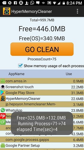 Memory Saved Hypermemorycleaner