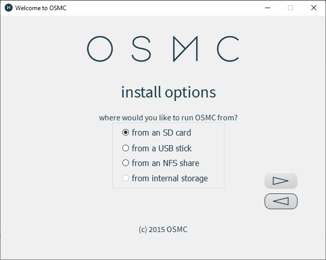 Osmc Installer Installation Destination Menu Osmc Installer Installation Destination Menu