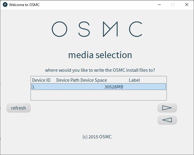 Osmc Installer Media Selection Menu Osmc Installer Media Selection Menu