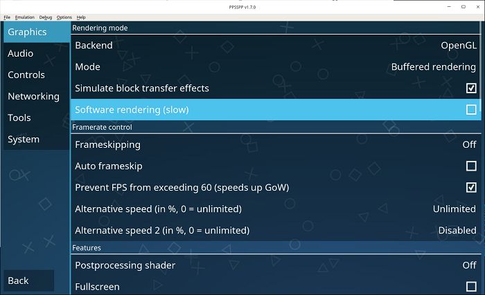 Ppsspp Psp On Deepin Linux Software Rendering
