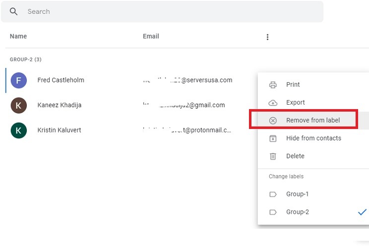 Remove A Contact From A Label