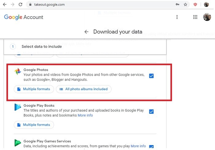 Saving Google Photos In Takeout