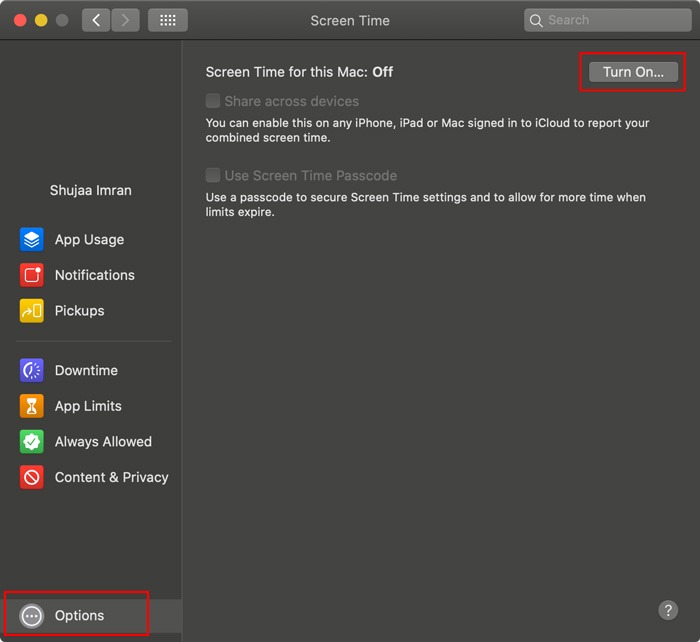 Screen Time Macos Turn On