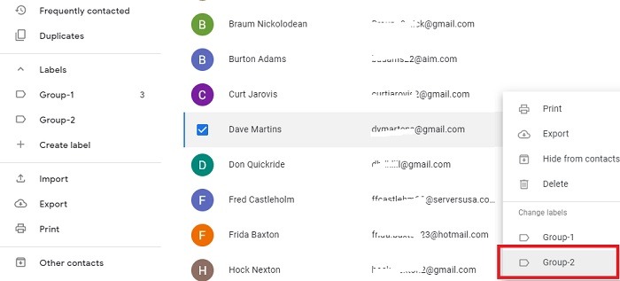 Select Contacts For A Label Gmail