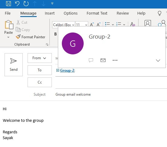 Sending Group Email Outlook For Gmail Account