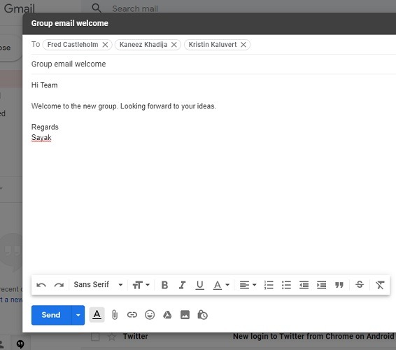 Sending Group Email