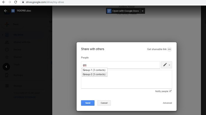 Sharing Google Drive Documents With Gmail Groups In Labels