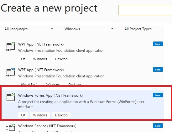 Windows Forsm App Visual Studio