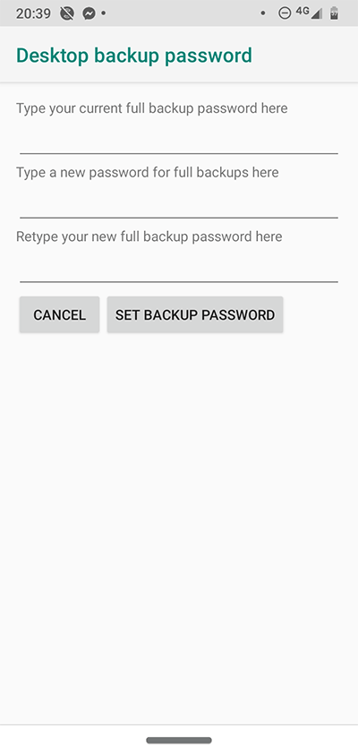 Android Developer Options Desktop Backup Password