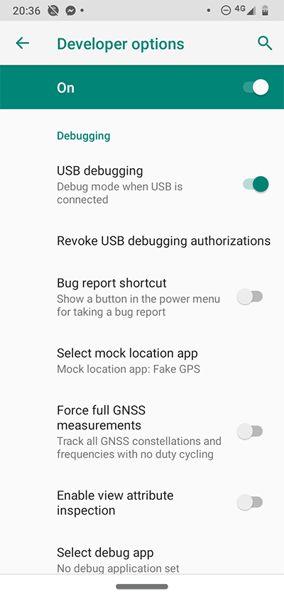 Android Developer Options Usb Debugging