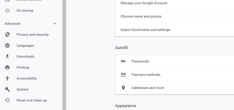 Chrome Advanced Settings