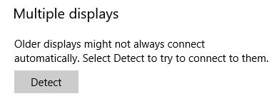 Dual Monitors Issues Windows Detect Multiple Displays