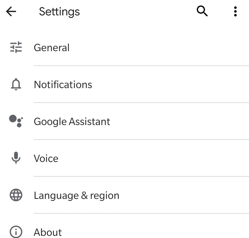 Google App Settings