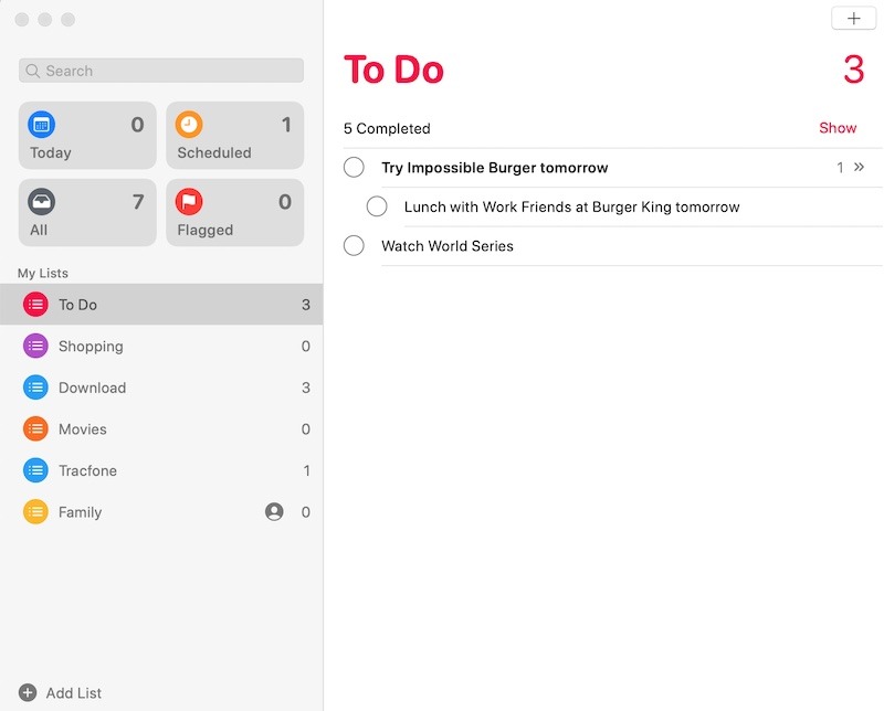 Make Substasks Apple Reminders Mac Burgerking
