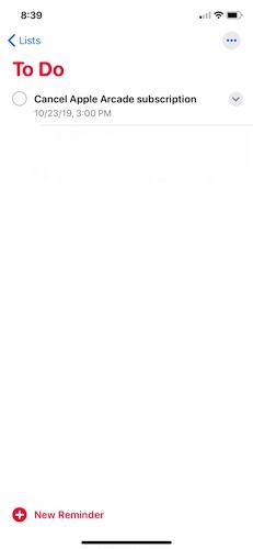 Make Subtasks Apple Reminders Done