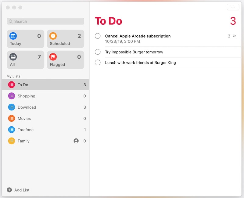 Make Subtasks Apple Reminders Mac List