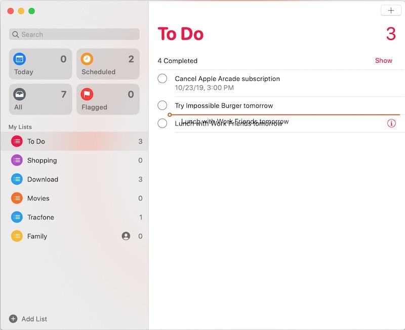 Make Subtasks Apple Reminders Mac Move