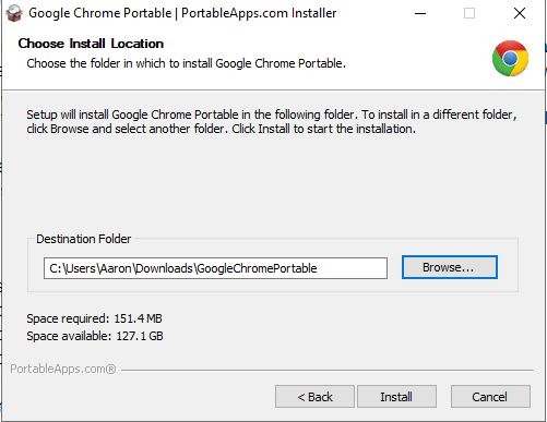 Portable Browsers Choose Location Portable Browsers Choose Location