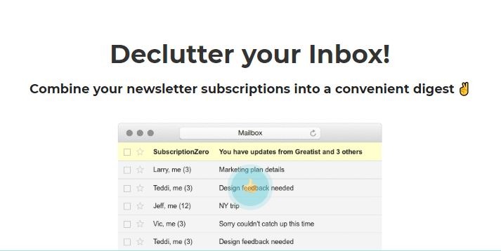 Reduce Inbox Clutter Subscription Zero