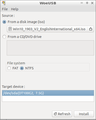 Windows 10 Setup Usb From Linux Woeusb Make Bootable Usb Stick