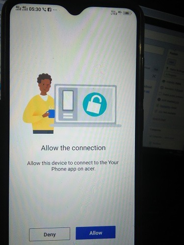 Allow Connection Your Phone App Pc