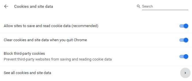 Cookies And Site Data Cookies And Site Data