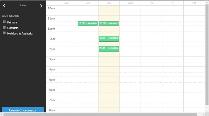Coordinator Feature Vocus
