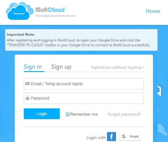Create Multcloud Account