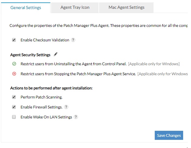 General Settings Patch Manager