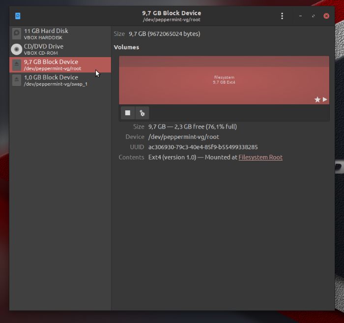 Gnome Disk Utility Benchmarking Main Window