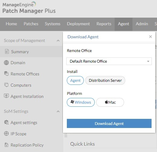 Install Agent Patch Manager Plus