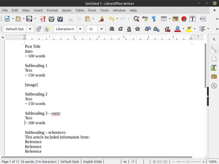 Libreoffice Writer Autotext Document Structure