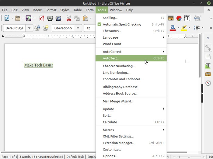 Libreoffice Writer Autotext From Text
