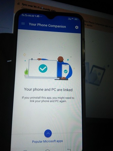 Phone Pc Linked Status Success Your Phone App Mobile