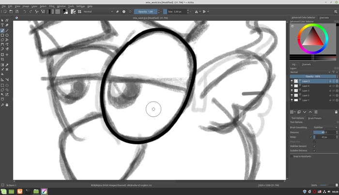 Sketch Like A Pro In Krita Inking With Stabilizer Enabled Sketch Like A Pro In Krita Inking With Stabilizer Enabled