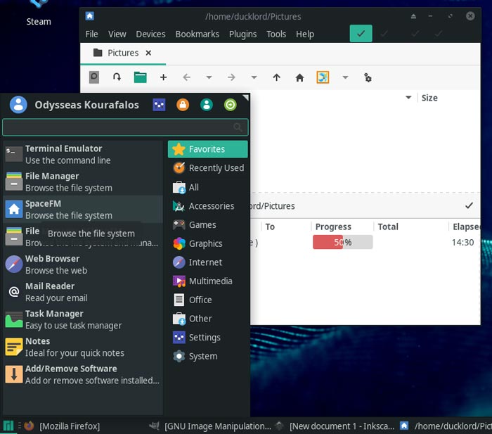 Spacefm Graphics Menu Installation And First Run Spacefm Graphics Menu Installation And First Run
