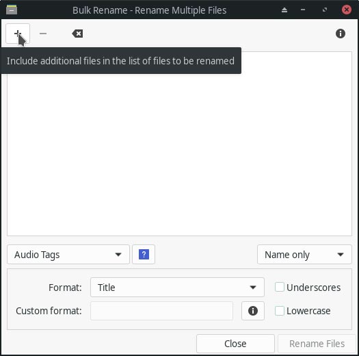 Thunar Bulk Rename Add Button