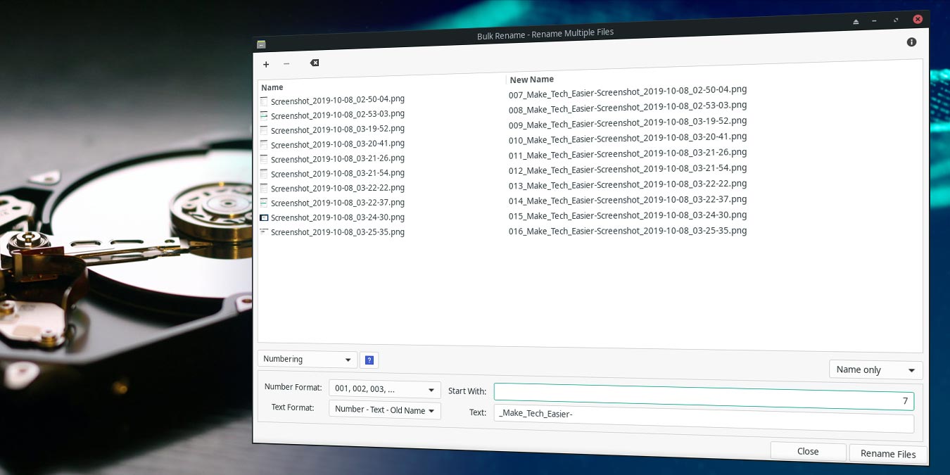 Thunar Bulk Rename Featured