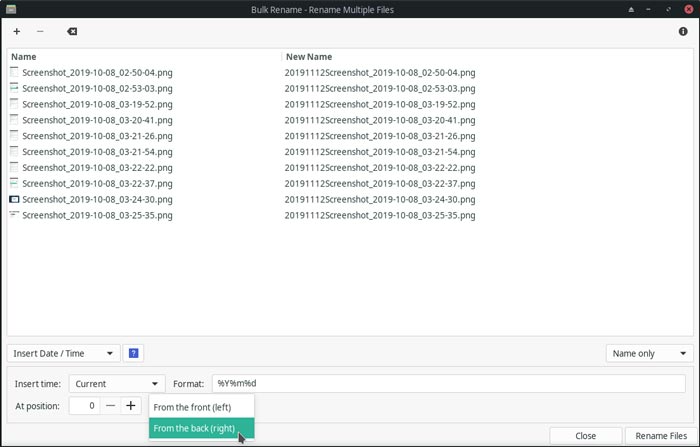 Thunar Bulk Rename Positioning