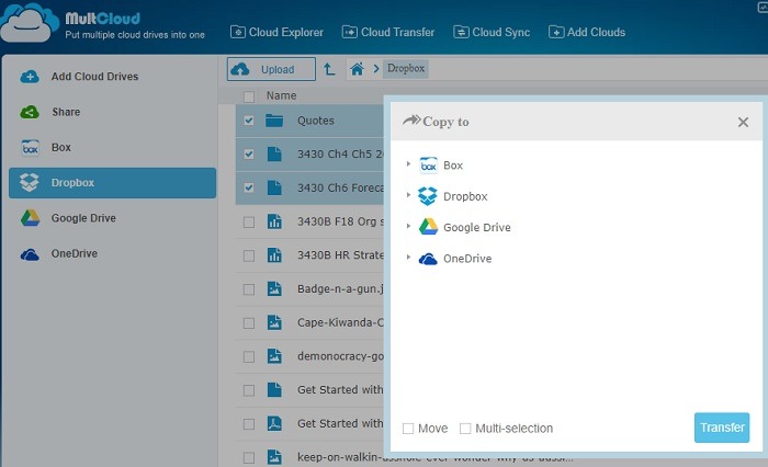 Transfer One Cloud Another Multcloud Dropbox To Other Options