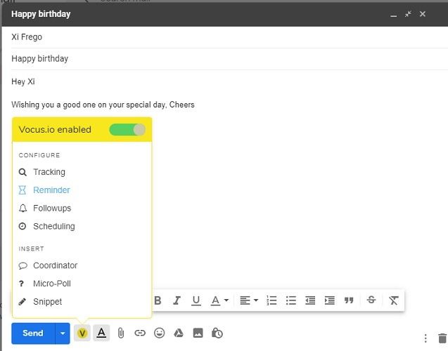 Vocus Enabled In Gmail
