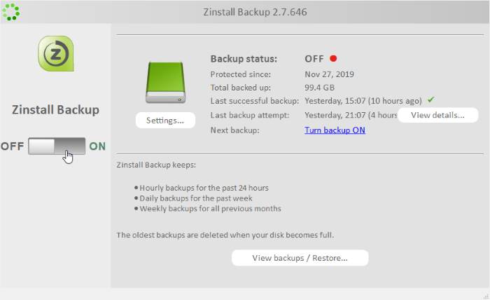 Zinstall Backup Switch Zinstall Backup Switch