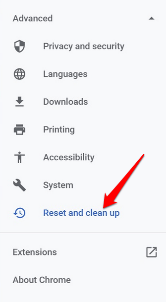 Chrome Crashing Not Working Chrome Menu Settings Advanced Reset Cleanup