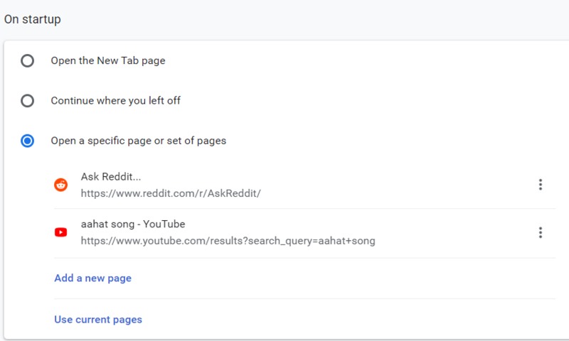 Chrome Default Bowser Options