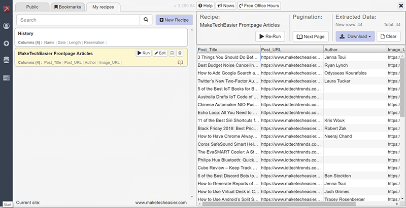 Data Miner Run 1 Data Miner Run 1