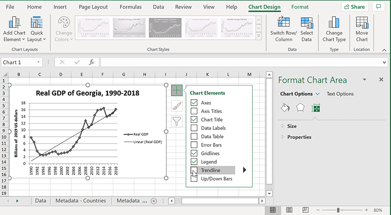 Excel Trendlines New Version Add