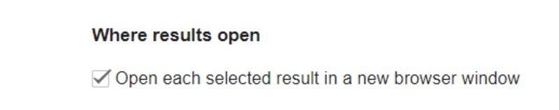 Google Search Preference New Window