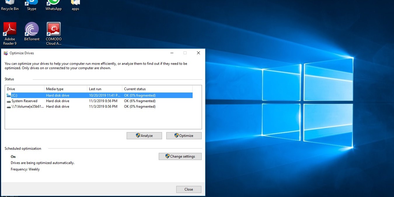 Hard drive Windows 10 Optimize Drives Hard drive Windows 10 Optimize Drives